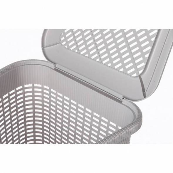 Корзина для белья угловая, 50л, светло-серый