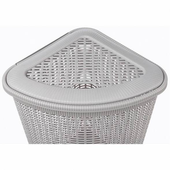 Корзина для белья угловая, 50л, светло-серый