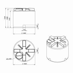 Емкость T 2000л зеленая