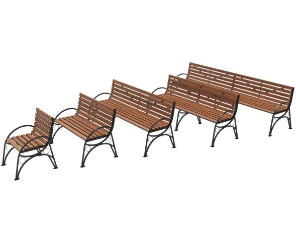 Скамейка стальная «Бульвар» 3,0 м (3 опоры)