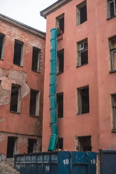 Мусоросброс секция приёмная зеленый без цепей