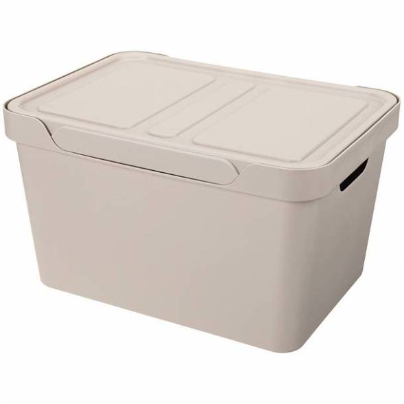 Ящик с крышкой универсальный Luxe, 18л, светло-бежевый