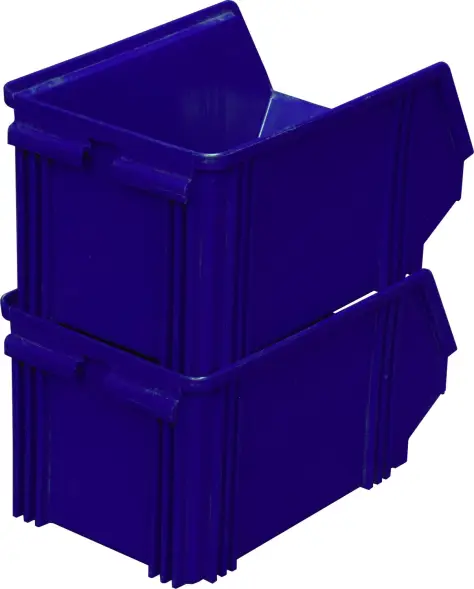 Ящик пластиковый сплошной, 250×148×130 мм, 4.8 л, синий [7967]