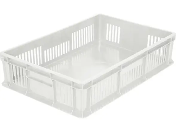 Ящик пластиковый перфорированный, 600x400x140 мм, 27 л, белый [705.02.02 м]