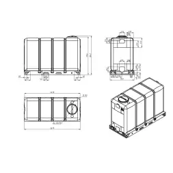 Емкость KR 4000л под плотность до 1.5 г/см3 белая в обрешетке New