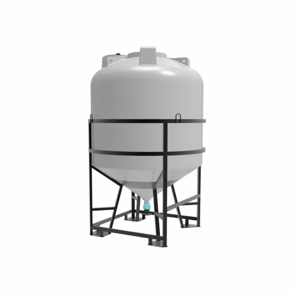 Емкость ЦКТ 5000 л с патрубком 90мм с фланцем под плотность до 1,2 г/см3 белая в обрешетке