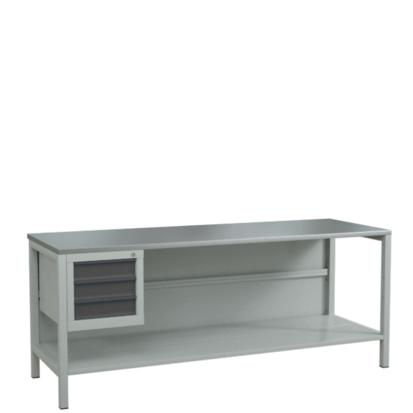 Верстак 2000 с полкой и подвесной тумбой с 3 ящиками [17343]