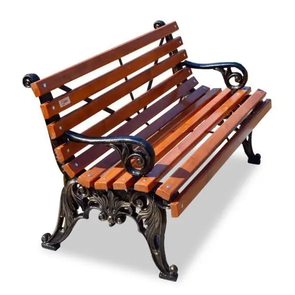 Скамейка чугунная «Белые ночи» с подлокотниками 3,0 м (3 опоры)