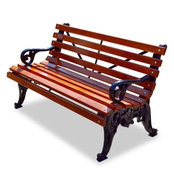 Скамейка чугунная «Белые ночи» с подлокотниками 3,0 м (3 опоры)