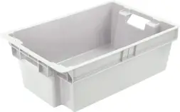 Ящик пластиковый сплошной с гладким дном, 600x400x200 мм, 35 л, белый [206 (1,7)]