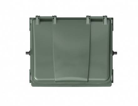 Контейнер пластиковый для мусора (ТБО/ТКО) с крышкой на колесах, 1100 л