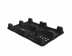 Паллет (поддон) пластиковый перфорированный на ножках, 1200х800х140 мм, ЭКО, черный [02.102.99R]