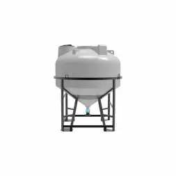 Емкость ЦКТ 3000 л с патрубком 160мм с фланцем белая в обрешетке