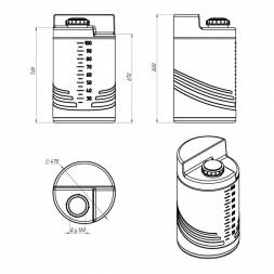 Емкость дозировочная 100 л с резьбовой крышкой под плотность вещества до 1.3 г/см3, белый