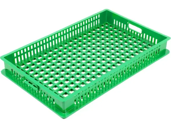 Ящик пластиковый перфорированный, 740x465x95 мм, 23 л, зеленый [404-095-02]