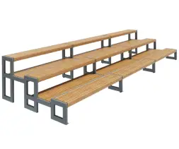Скамейка «Трибуна 3-х ярусная» 1 м.п. (радиусная)