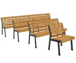 Скамейка стальная «Модерн» без подлокотников 3,0 м (3 опоры)