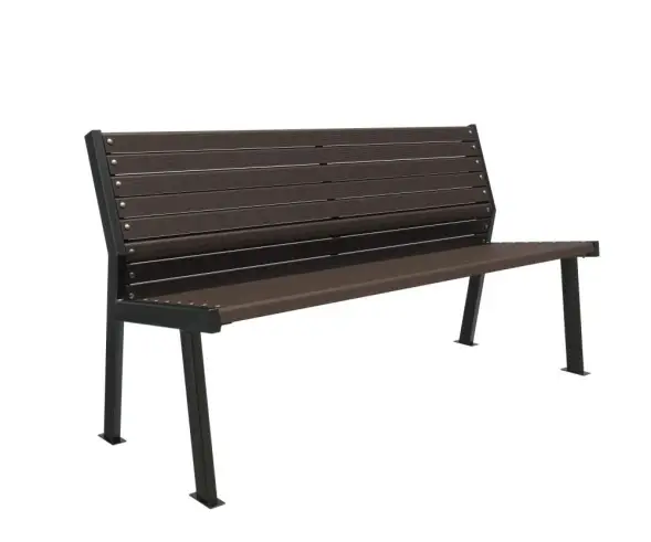 Скамейка стальная «Модерн» без подлокотников 3,0 м (3 опоры)