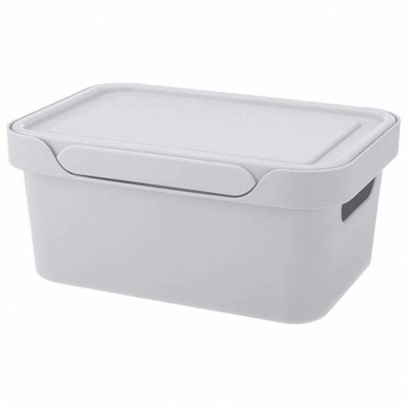 Ящик с крышкой универсальный Luxe, 4,6л, светло-серый