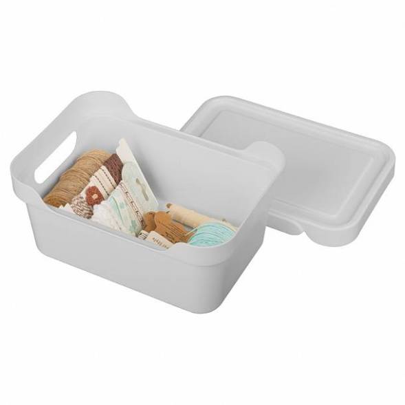 Ящик с крышкой универсальный Luxe, 4,6л, светло-серый