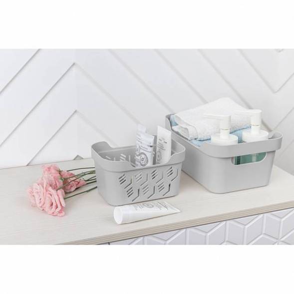 Ящик с крышкой универсальный Luxe, 4,6л, светло-серый