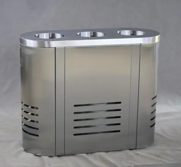 Урна Аврора-3, шлиф. с наклейками, с емкостью 3х38 л