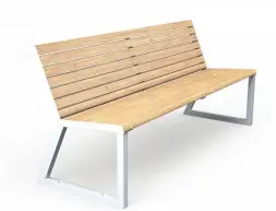 Скамейка стальная «Леман» 2,0 м (2 опоры) ангарская сосна