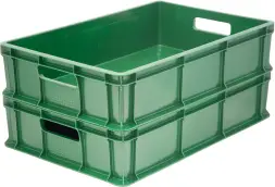 Ящик пластиковый сплошной, 600x400x140 мм, 27 л, зеленый [705.03.01 м]