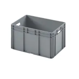 Евроконтейнер ЕС-6432.1 со сплошным дном и открытыми ручками, 600х400х320 мм