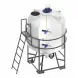 Емкость ЦКТ 5000 с патрубком 110 мм белый в обрешетке с лестницей с двухъярусной лопастной Ж-Ж мешалкой