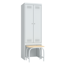 Шкаф для раздевалок с выдвижной скамьей [12948]