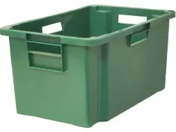 Ящик сплошной пластиковый, 600x400x300 мм, 52 л, зеленый [218-1]
