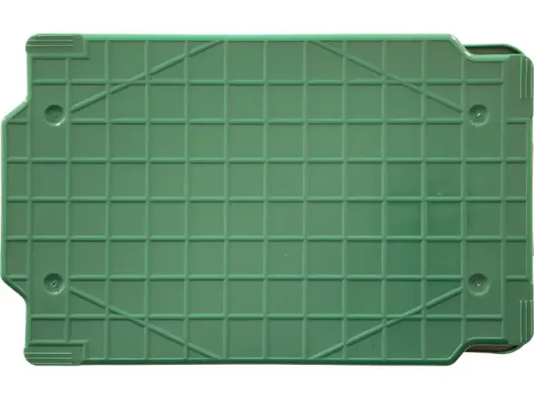 Ящик сплошной пластиковый, 600x400x300 мм, 52 л, зеленый [218-1]