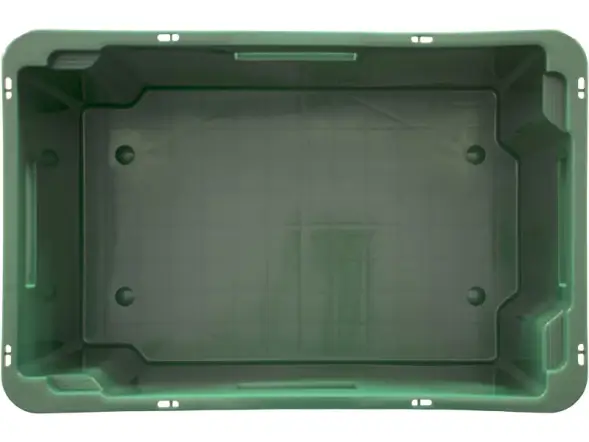 Ящик сплошной пластиковый, 600x400x300 мм, 52 л, зеленый [218-1]