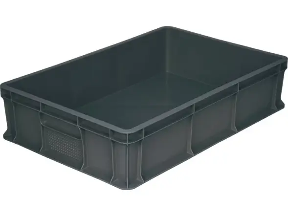 Ящик пластиковый сплошной, 600x400x140 мм, 27 л, серый [705.03.02]