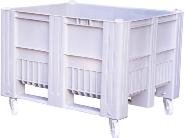 Крупногабаритный сплошной пластиковый контейнер на колесах BoxPallet, 1200x1000x900 мм, серый [C-Box 1210 SW (900)]