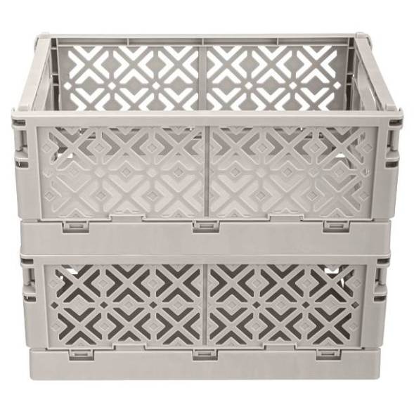 Ящик пластиковый складной ECONOVA Stocky L, 334х250х155 мм, 10.5 л, светло-бежевый [434297334]