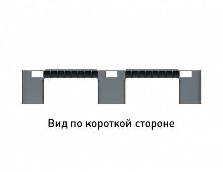Паллет (поддон) пластиковый усиленный сплошной на 3-х полозьях, 1200x800x150 мм, серый [02.117.F.91.PEF.S.Т10X]