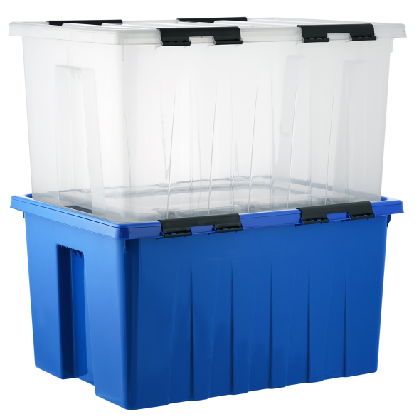 Контейнер с крышкой и клипсами Rox Box Original, 120 л, 740x565x400 мм, синий [120-00.06]