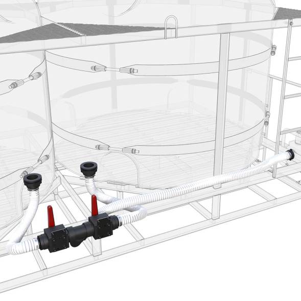 Комплект полного слива боковой для мотопомпы G3 на две емкости TR