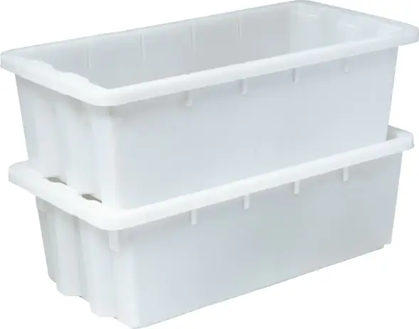 Ящик сплошной пластиковый, 600x300x195 мм, 27 л, белый [417 м]