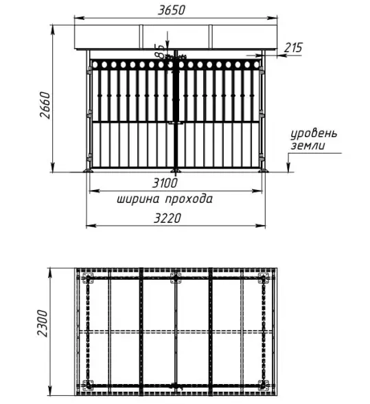 Контейнерная площадка для ТБО «МАФ - 7» 7,5 м (на 4 евроконтейнера)