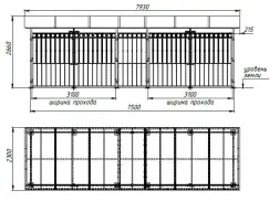 Контейнерная площадка для ТБО «МАФ - 7» 7,5 м (на 4 евроконтейнера)