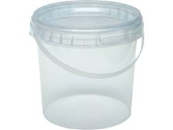 Ведро пластиковое круглое с прозрачной крышкой, 1.1 л [4059]