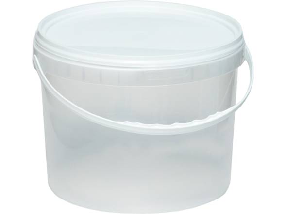 Ведро пластиковое круглое с белой крышкой, 5.5 л [4159]