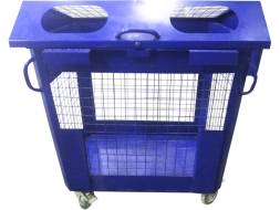 Металлический мусорный контейнер на колёсах сетчатый, 900 л (0.9 м³), синий [МКС-900 синий]