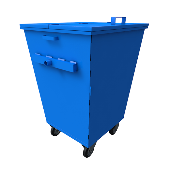 Контейнер металлический для мусора на 750 литров с крышкой [10354]