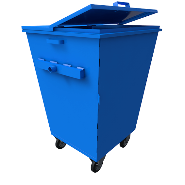 Контейнер металлический для мусора на 750 литров с крышкой [10354]