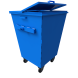 Контейнер металлический для мусора на 750 литров с крышкой [10354]