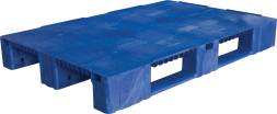Паллет (поддон) пластиковый сплошной на 3-х полозьях, 1200x800х150 мм, синий [TR 1208-1]